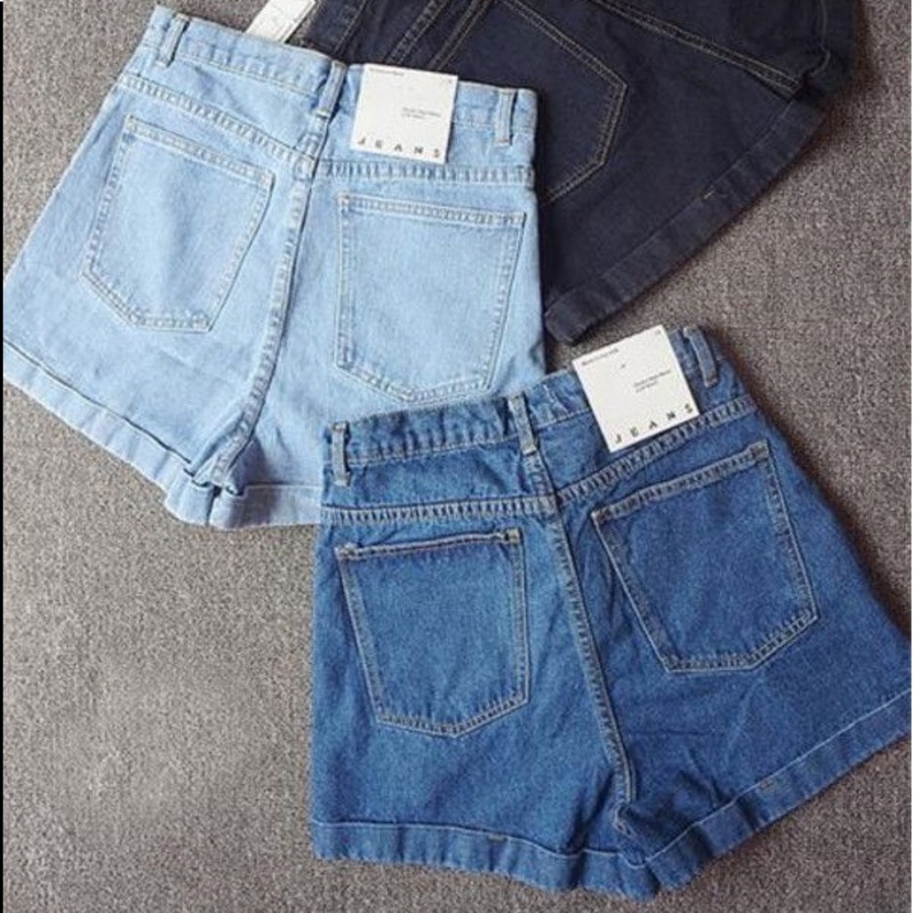 American Apparel High Waist Cuff Shorts